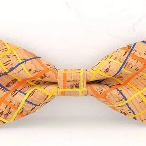 Cork Wood Stylish Multicolor Bow Tie